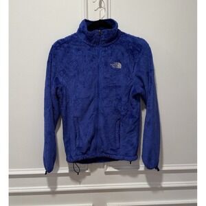 Women's North Face Osito Fleece Jacket Blue Full Zip Soft Furry Size Small